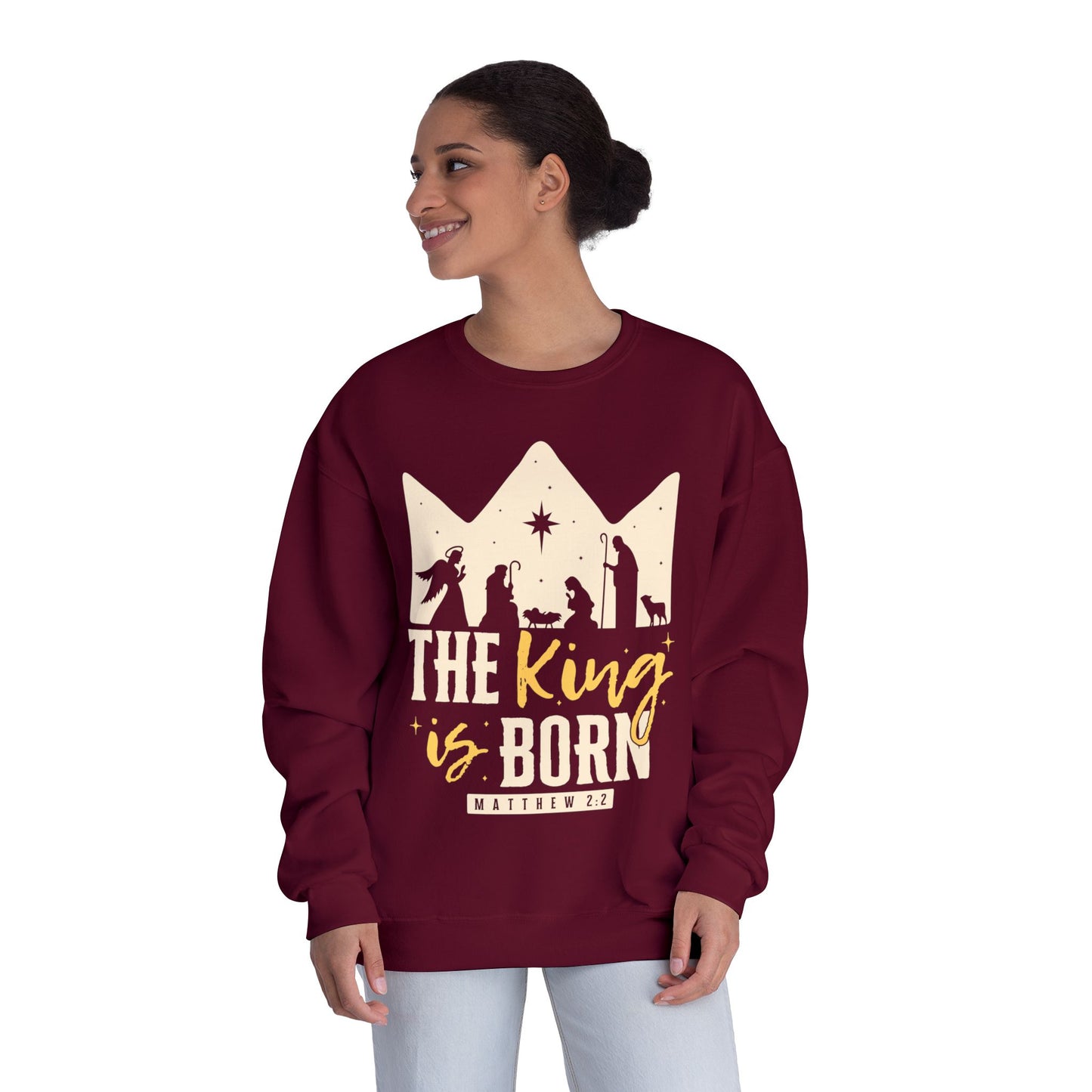 The King Is Born Christmas Tee Shirt (Matthew 2:11) Holiday Apparel