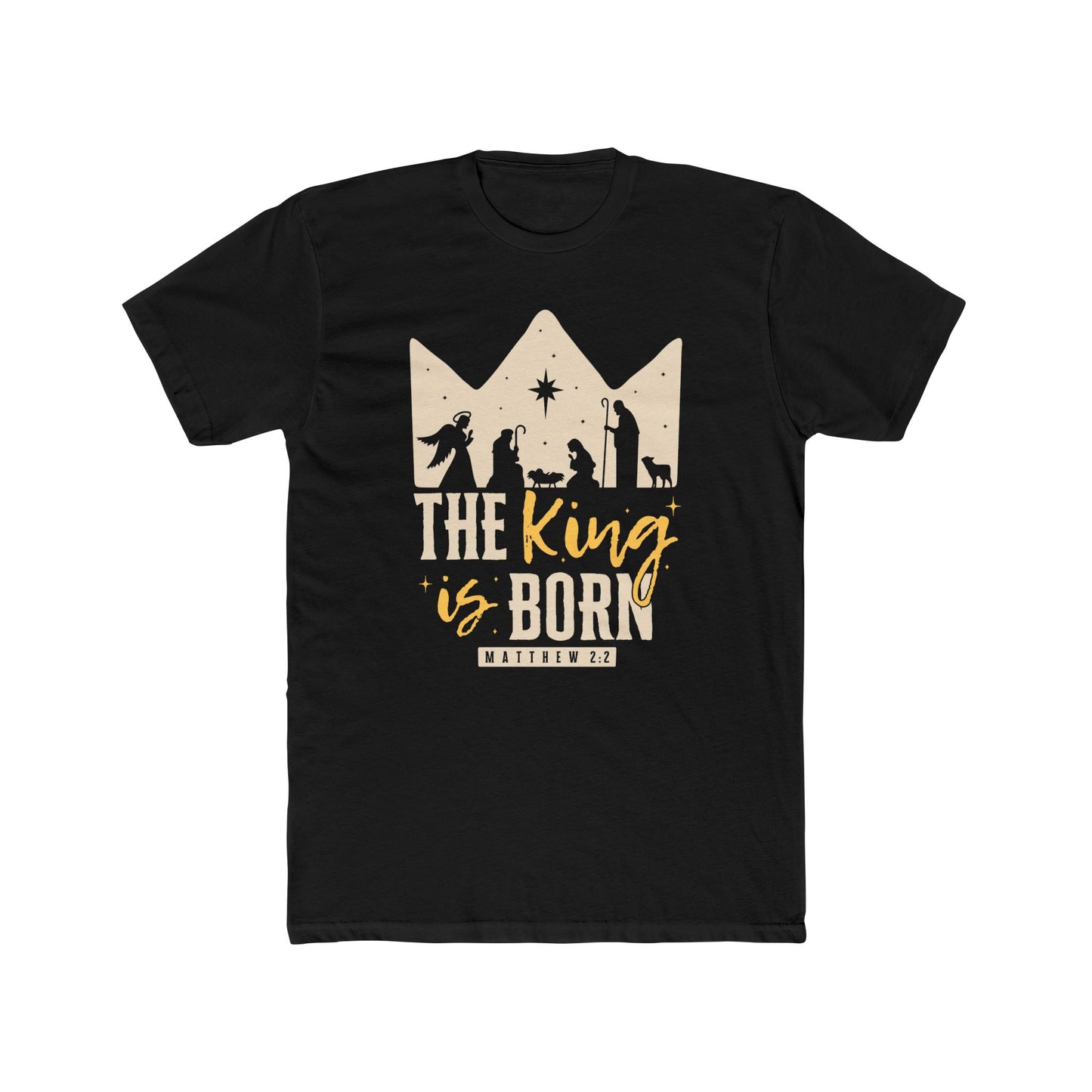 The King Is Born Christmas Tee Shirt (Matthew 2:11)  Holiday Apparel