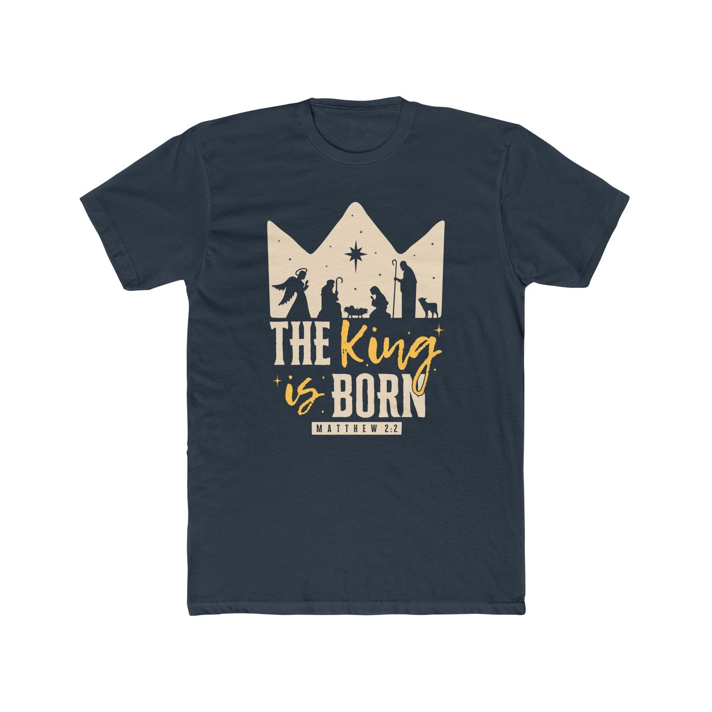 The King Is Born Christmas Tee Shirt (Matthew 2:11)  Holiday Apparel