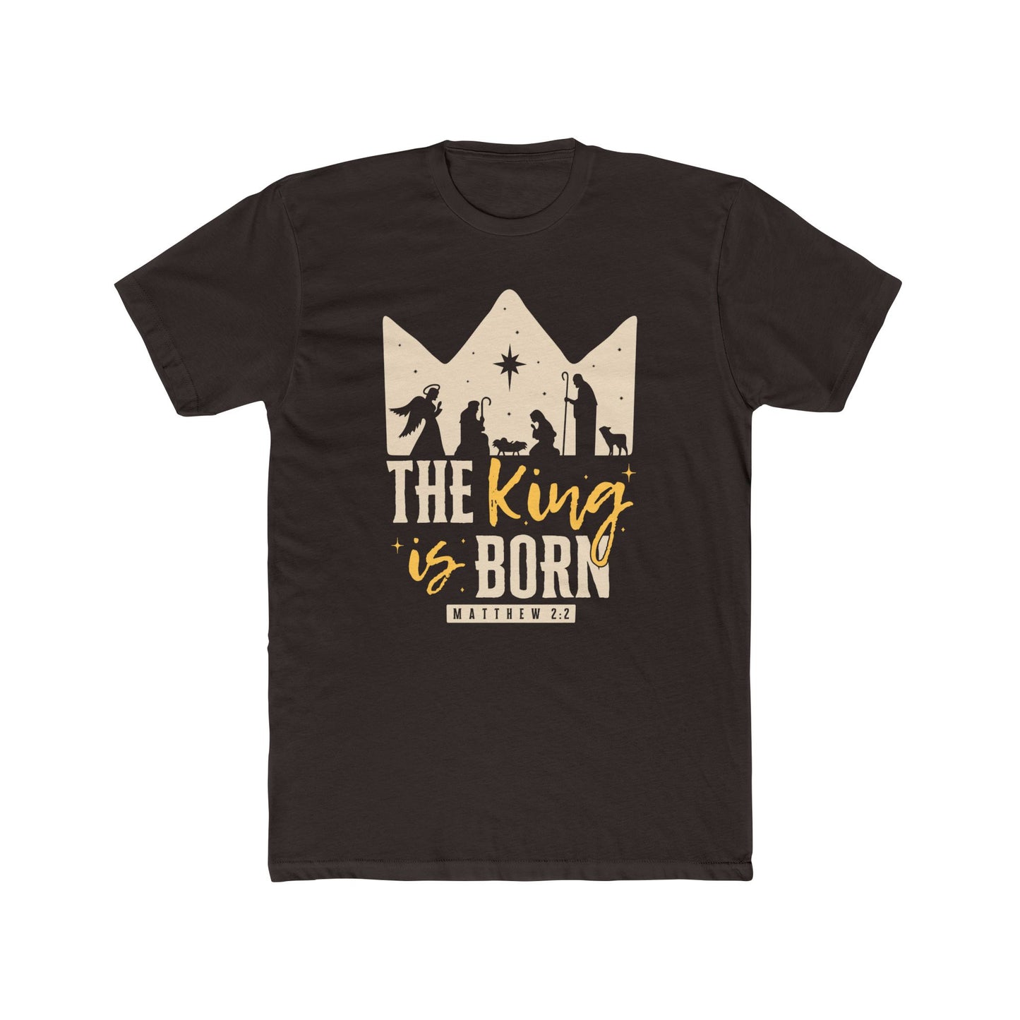 The King Is Born Christmas Tee Shirt (Matthew 2:11)  Holiday Apparel