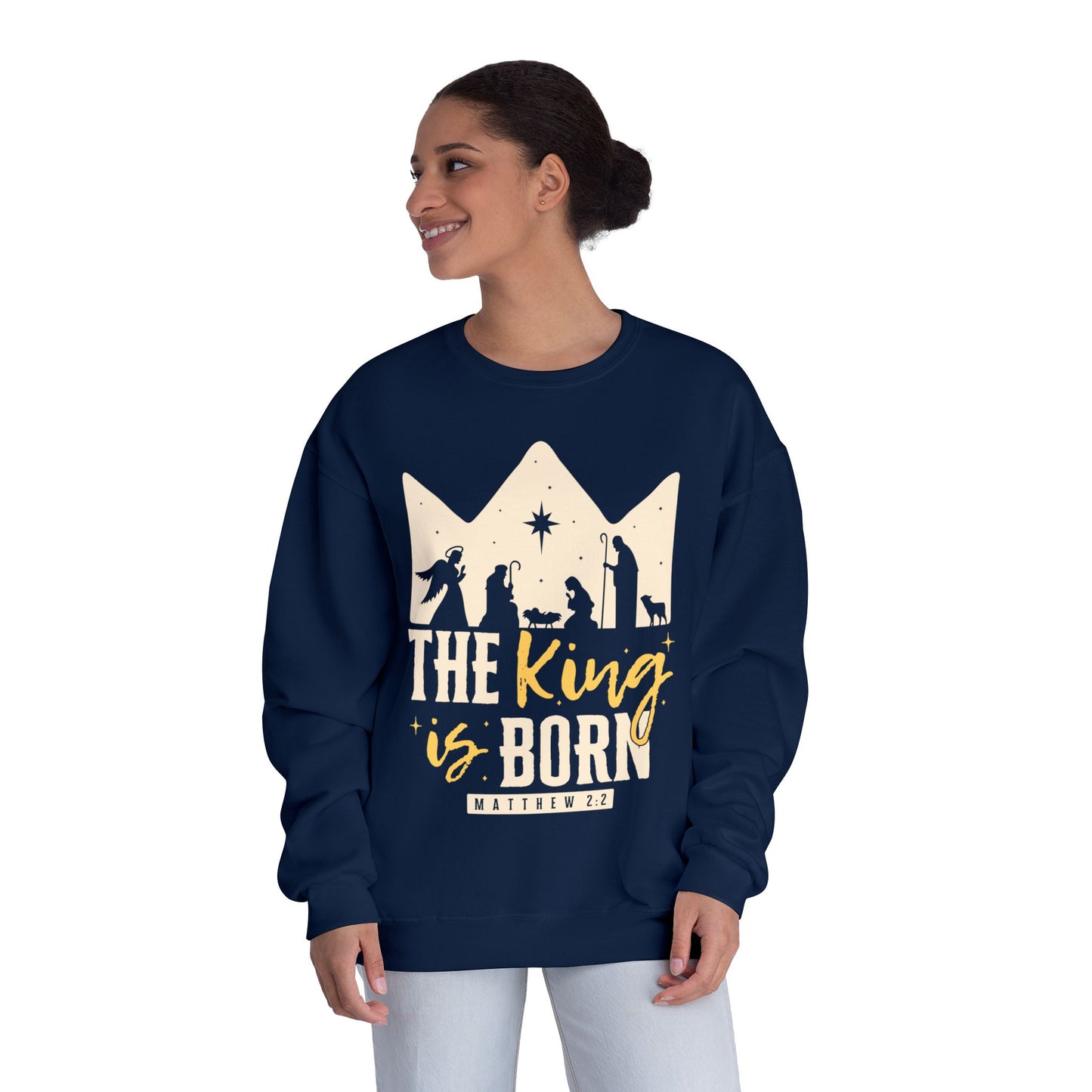The King Is Born Christmas Tee Shirt (Matthew 2:11)  Holiday Apparel