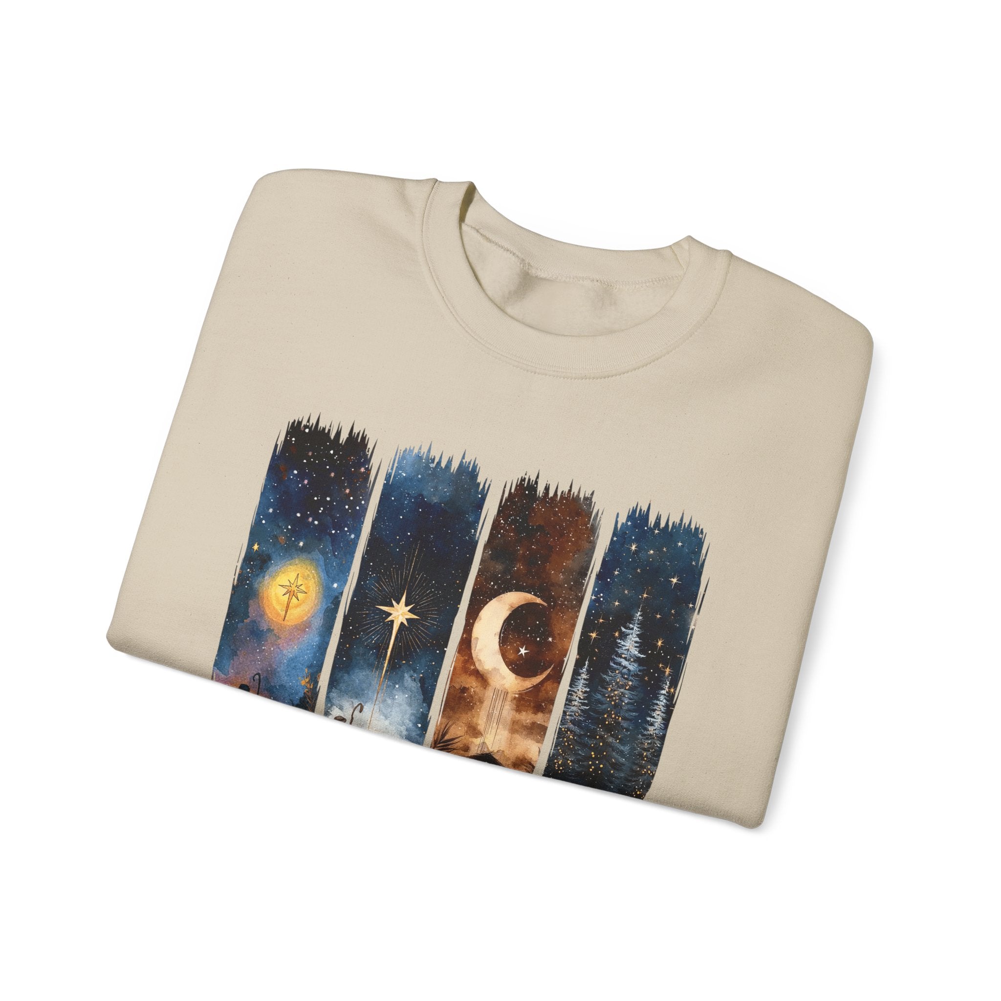 Christmas Nativity Crewneck Sweatshirt — "A Savior Is Born" Graphic