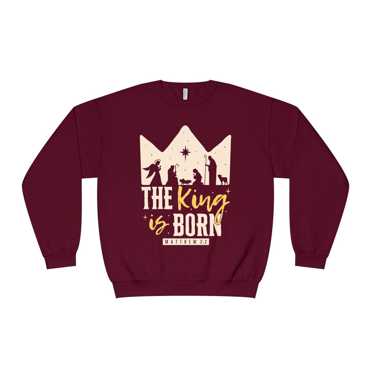 The King Is Born Christmas Tee Shirt (Matthew 2:11)  Holiday Apparel