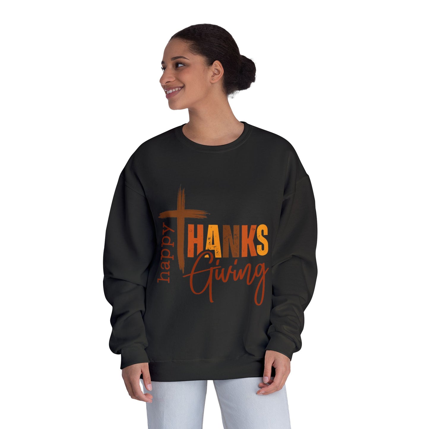 Thanksgiving Crewneck Sweatshirt Happy ThanksGiving Fall Graphic Shirt