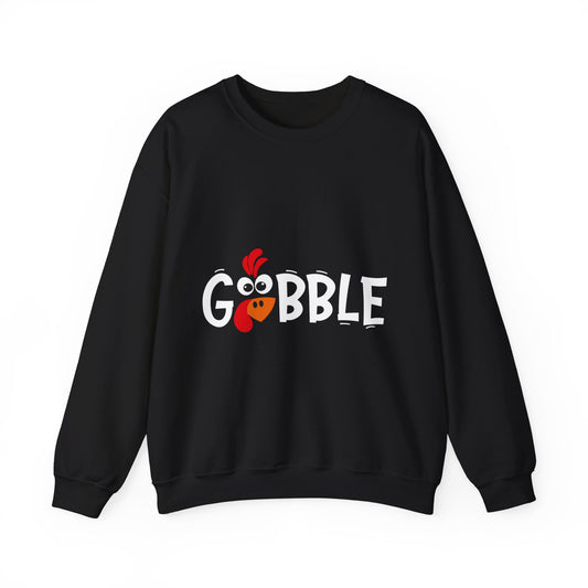 Gobble Turkey Face crewneck sweatshirt | Thanksgiving turkey graphic