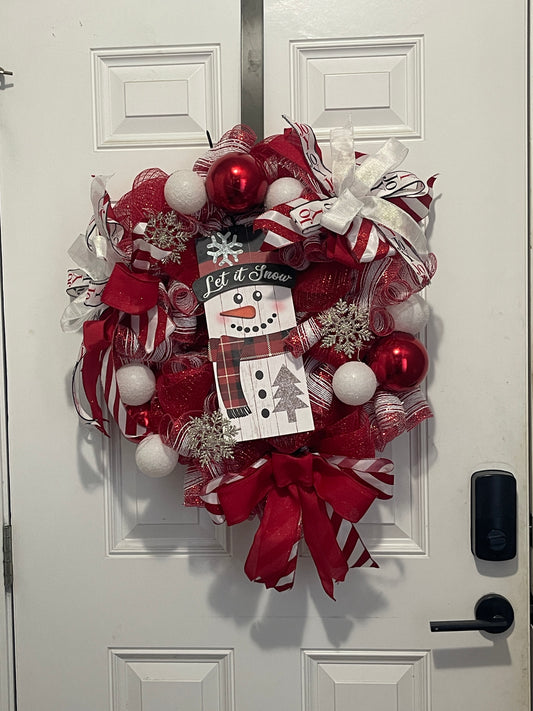Let It Snow Snowman Wreath – Whimsical Winter Welcome