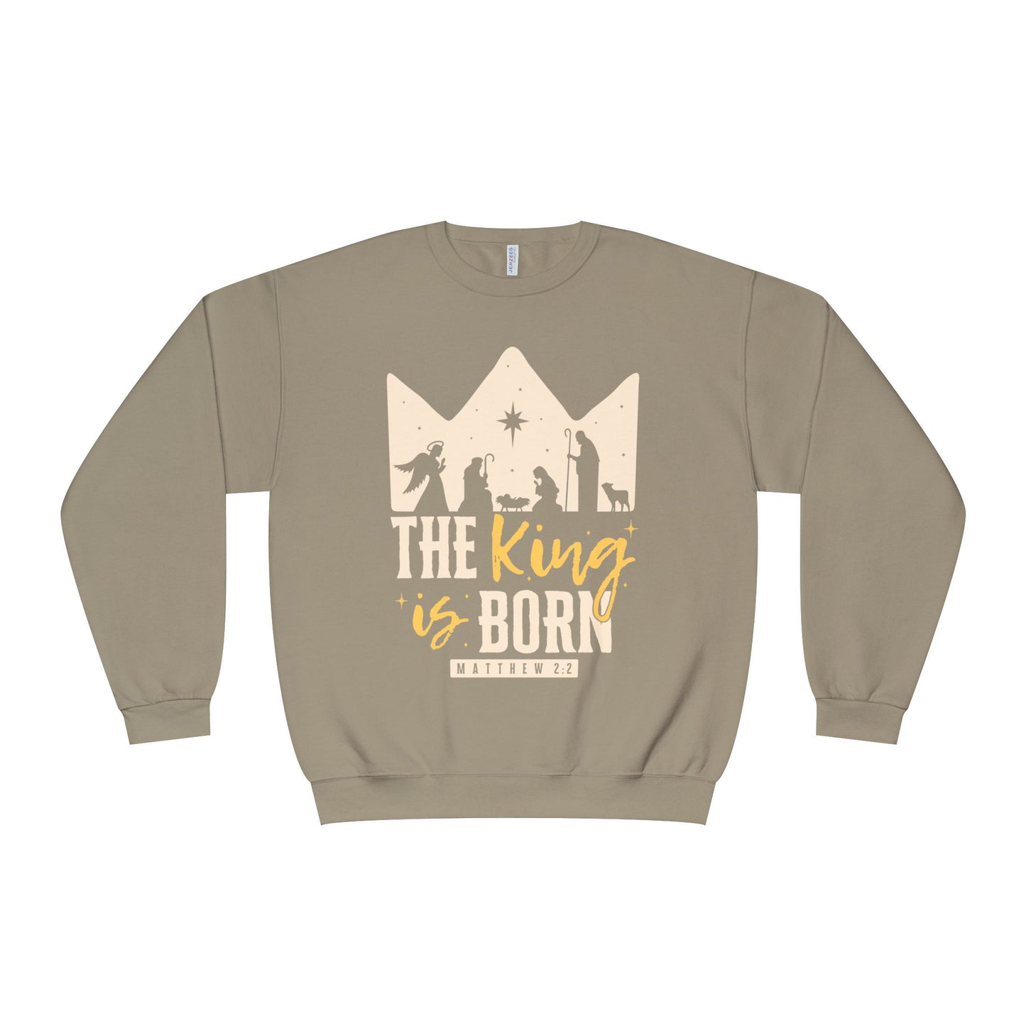 The King Is Born Christmas Tee Shirt (Matthew 2:11)  Holiday Apparel