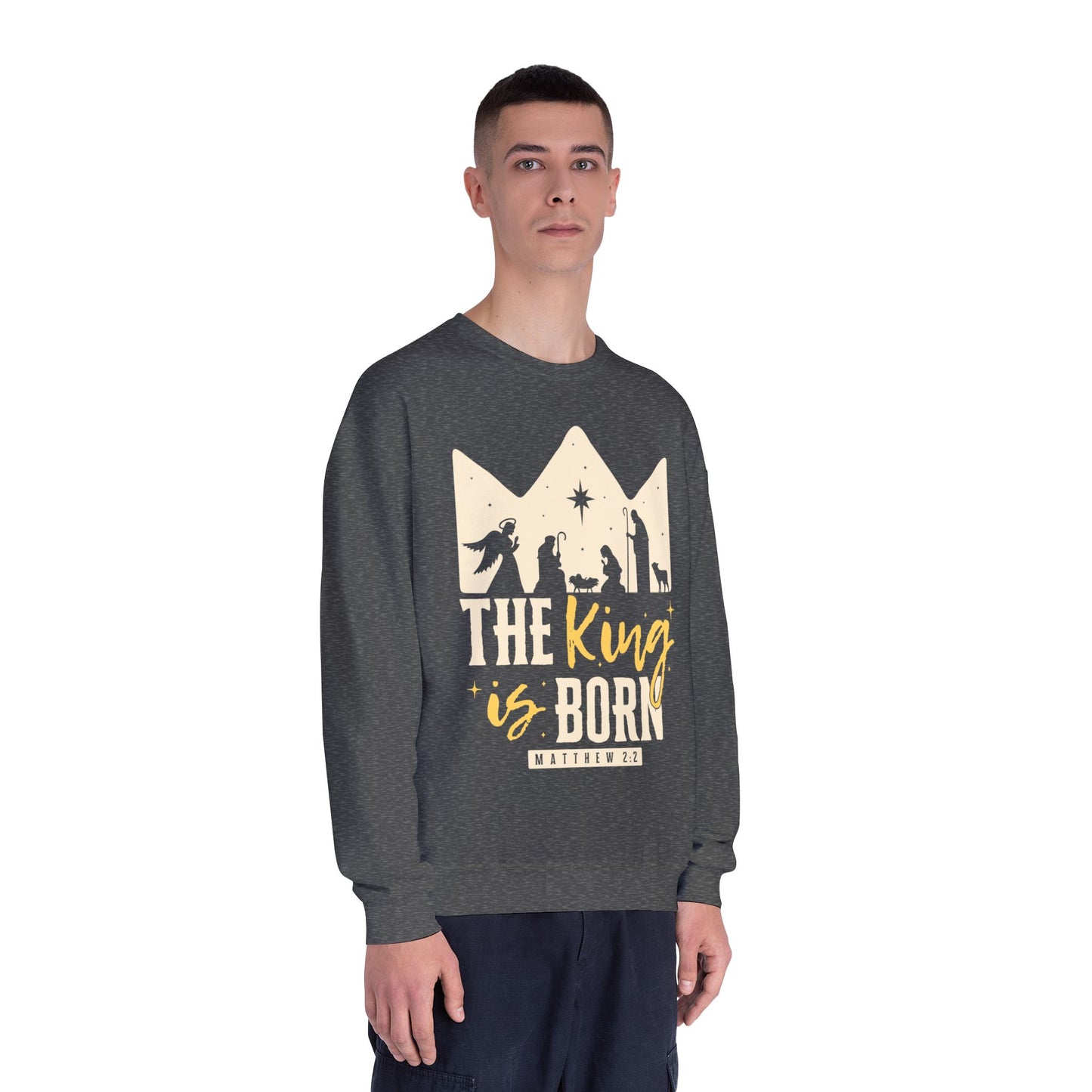 The King Is Born Christmas Tee Shirt (Matthew 2:11)  Holiday Apparel