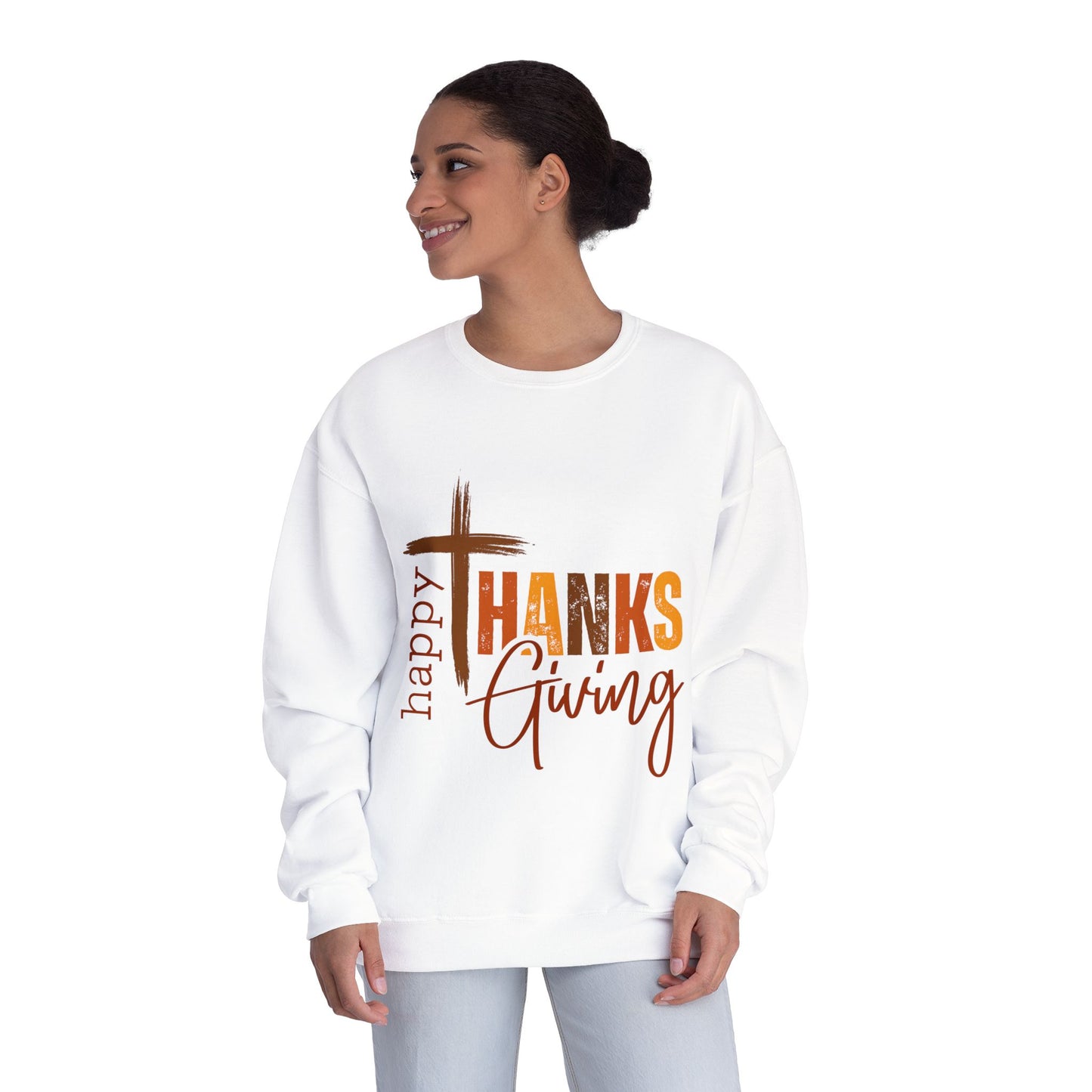Thanksgiving Crewneck Sweatshirt Happy ThanksGiving Fall Graphic Shirt