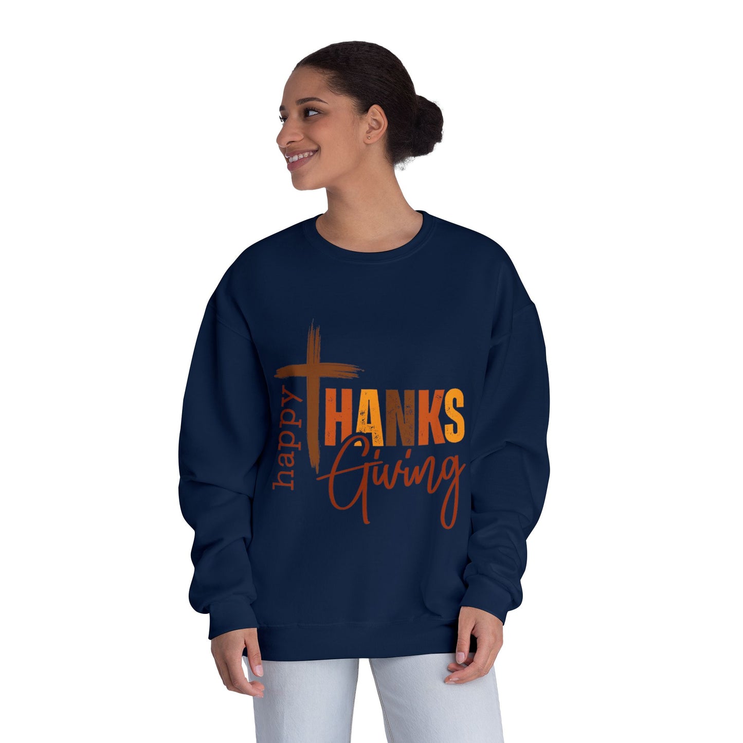 Thanksgiving Crewneck Sweatshirt Happy ThanksGiving Fall Graphic Shirt