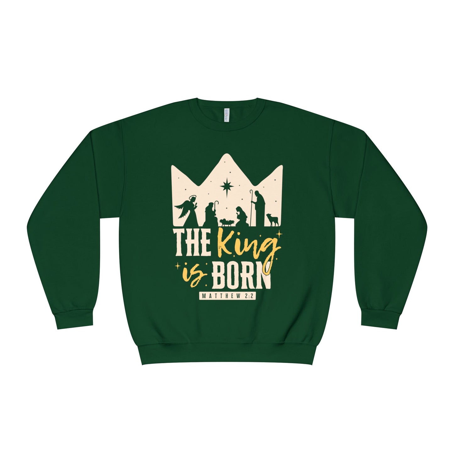 The King Is Born Christmas Tee Shirt (Matthew 2:11)  Holiday Apparel