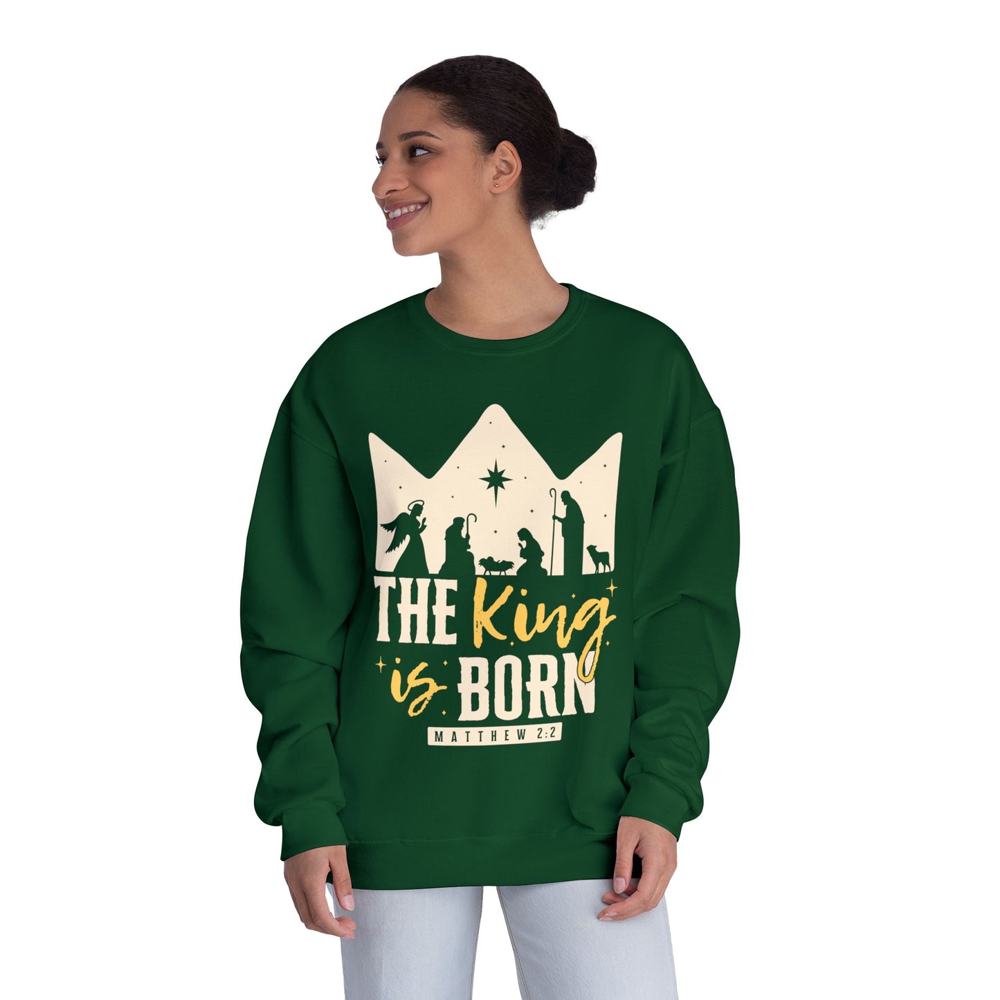 The King Is Born Christmas Tee Shirt (Matthew 2:11)  Holiday Apparel