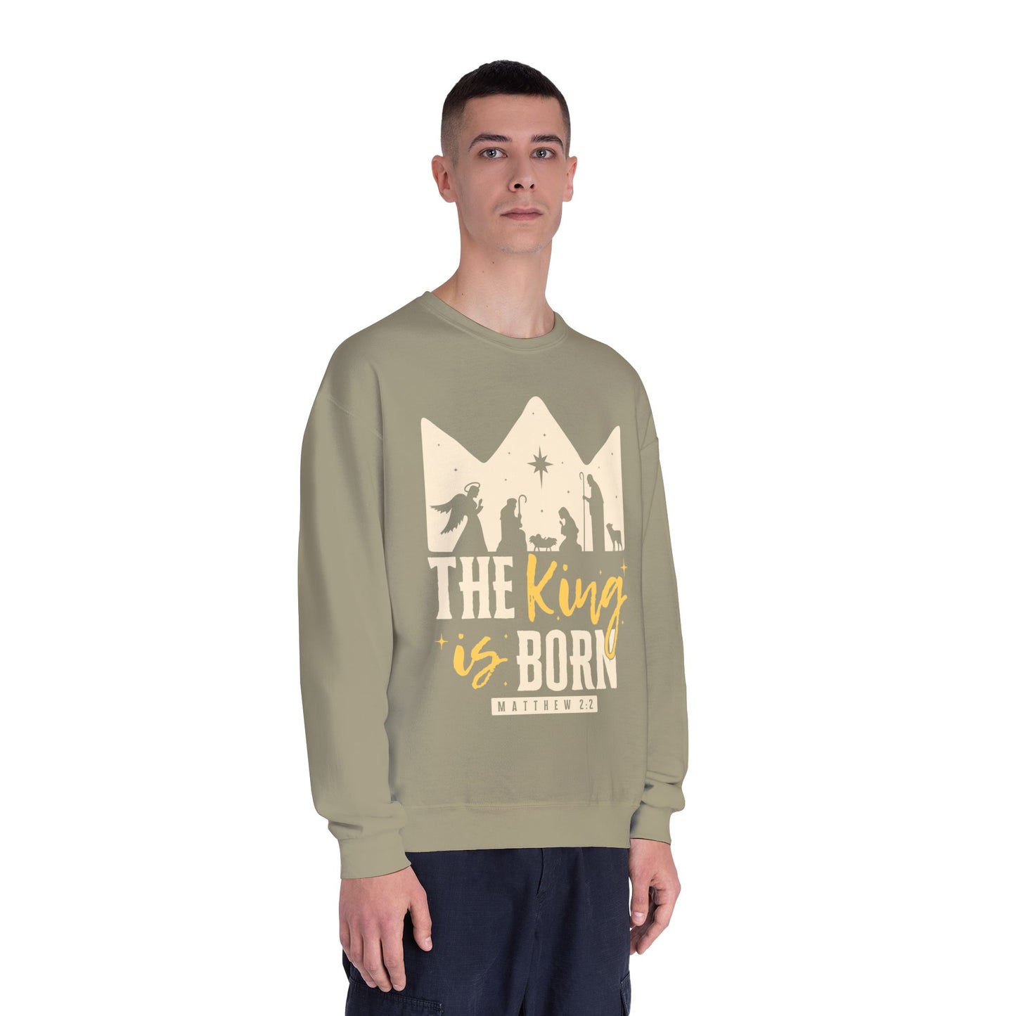 The King Is Born Christmas Tee Shirt (Matthew 2:11)  Holiday Apparel