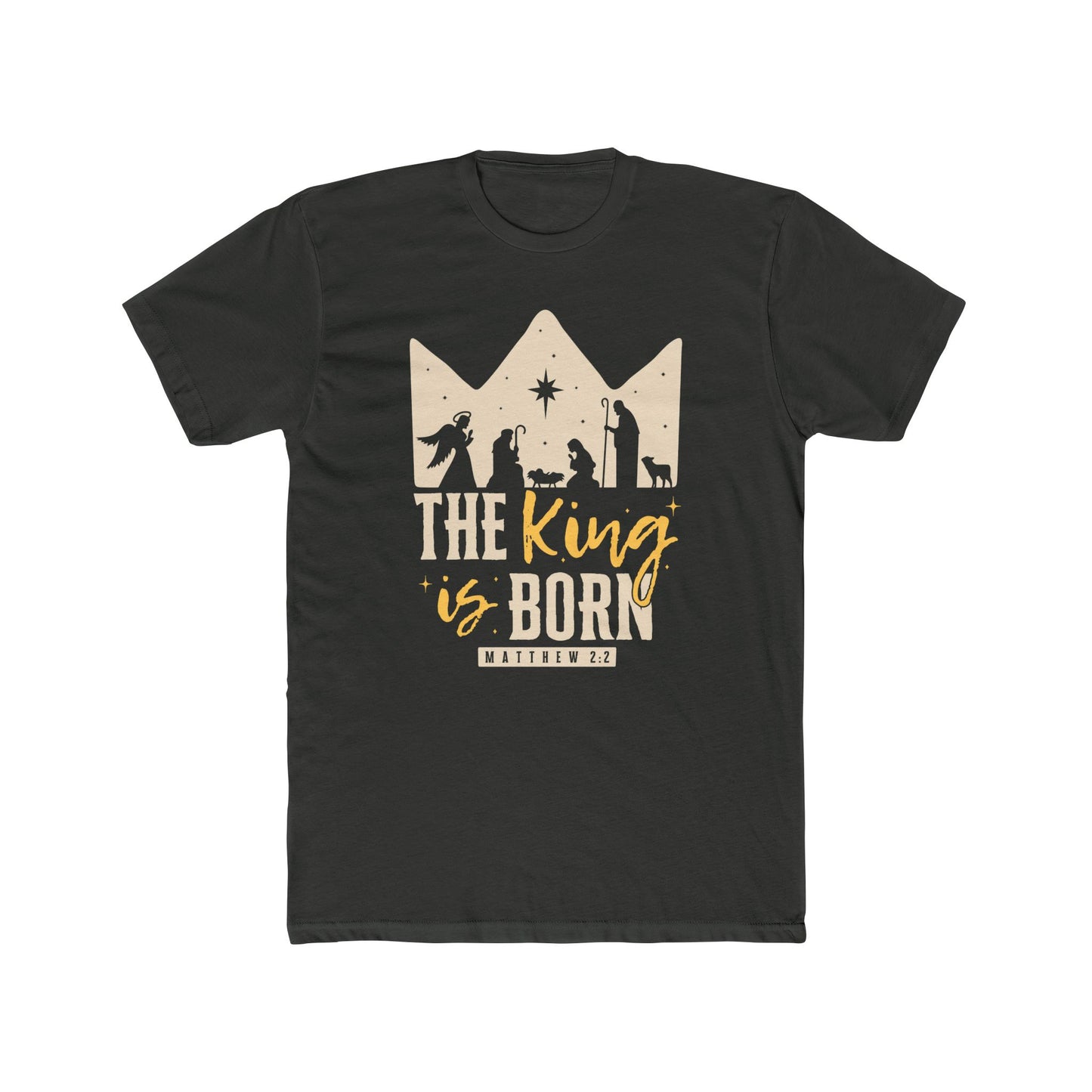 The King Is Born Christmas Tee Shirt (Matthew 2:11)  Holiday Apparel