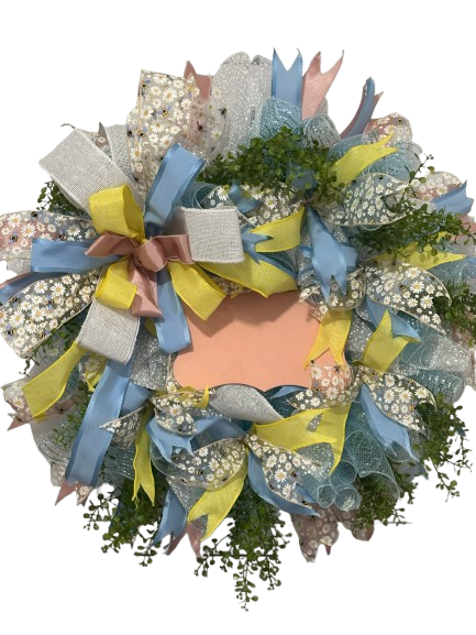 Bumblebee & Blossoms Wreath - 14 In