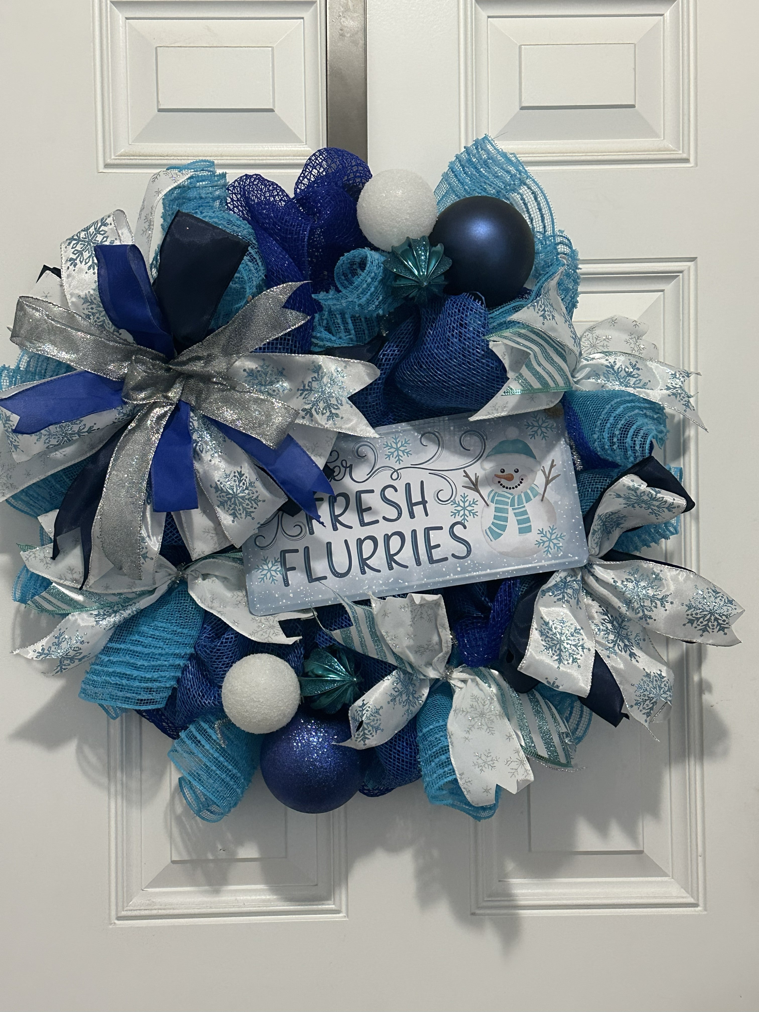 Blue Snow Flurries Wreath