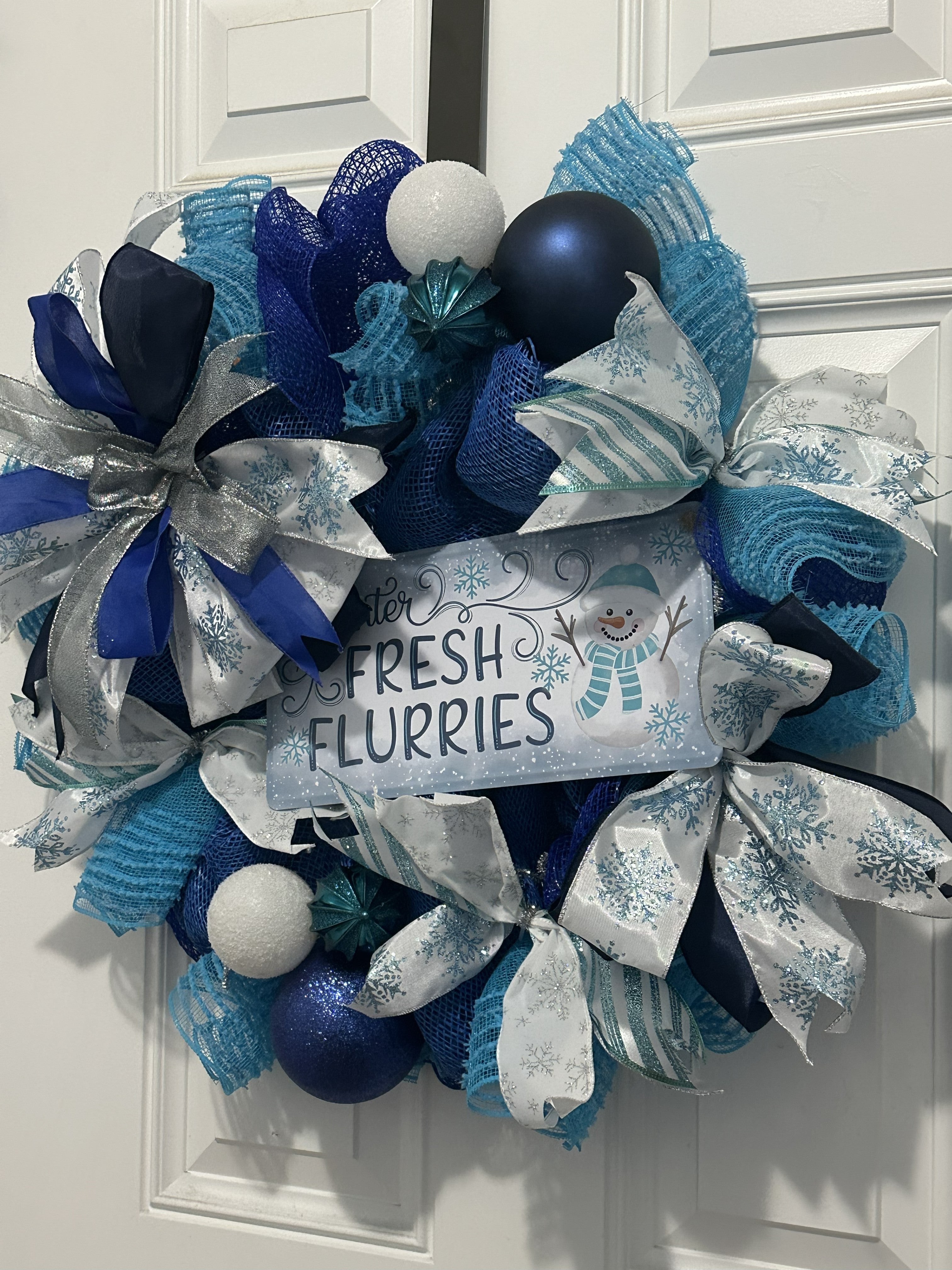 Blue Snow Flurries Wreath