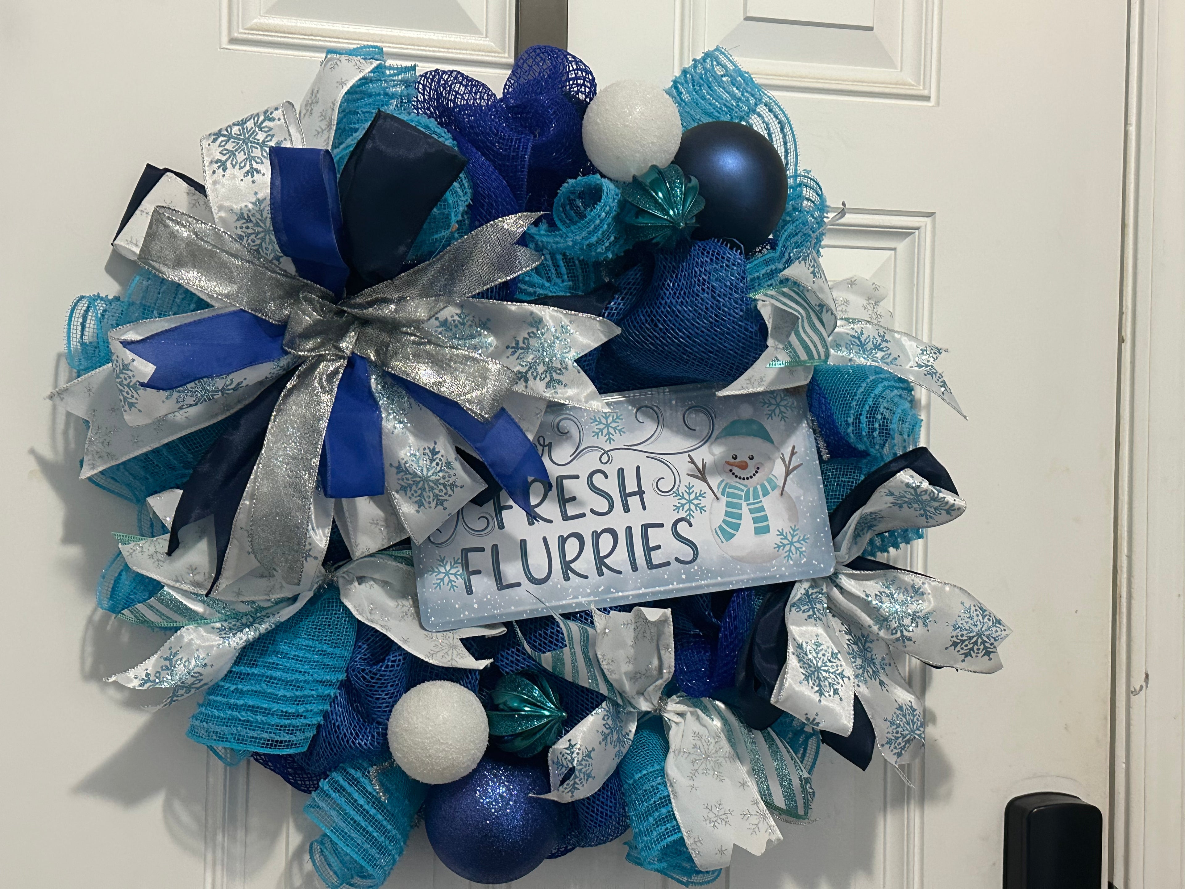 Blue Snow Flurries Wreath